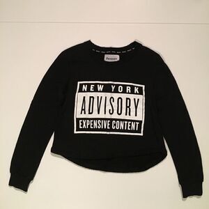 Reason O/S black graphic top Expensive Content